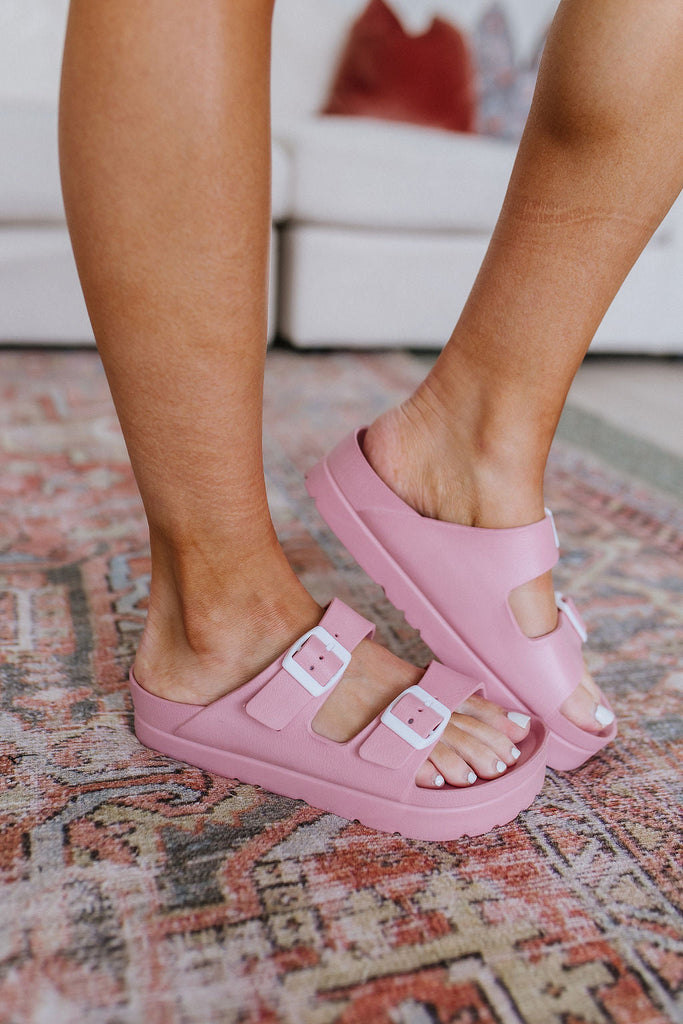 Boardwalk Double-Strap Platform Sandals in Rose-Womens-Villari Chic, women's online fashion boutique in Severna, Maryland