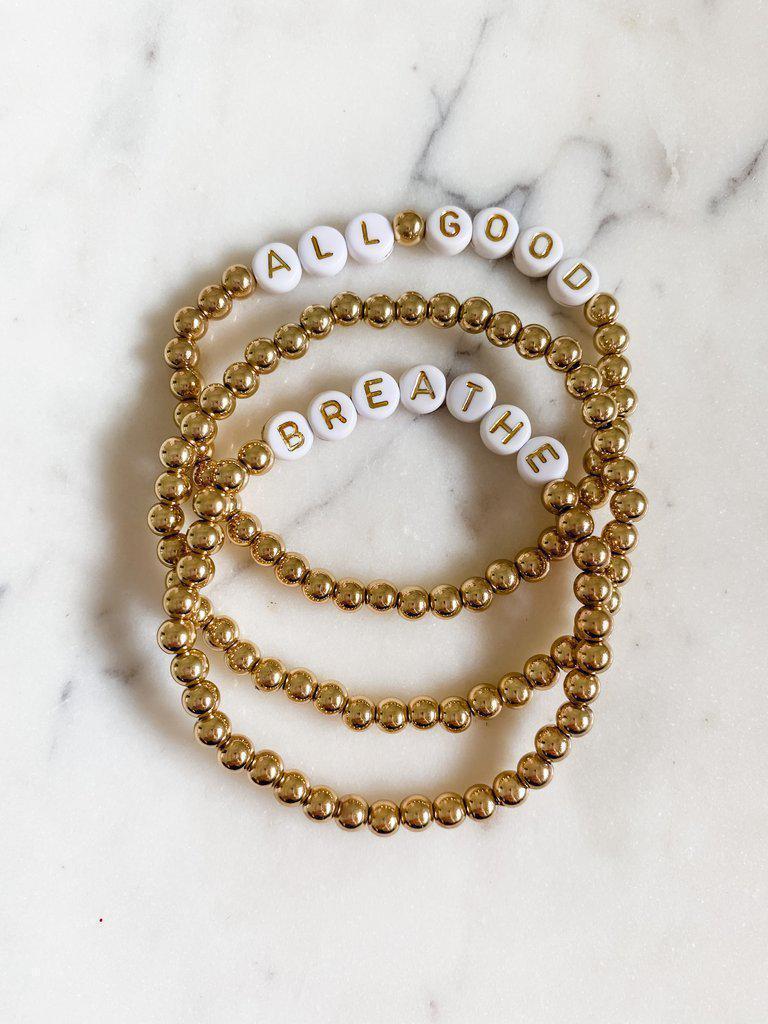 Gold All Good & Breathe Beaded Bracelet Set-Villari Chic, women's online fashion boutique in Severna, Maryland