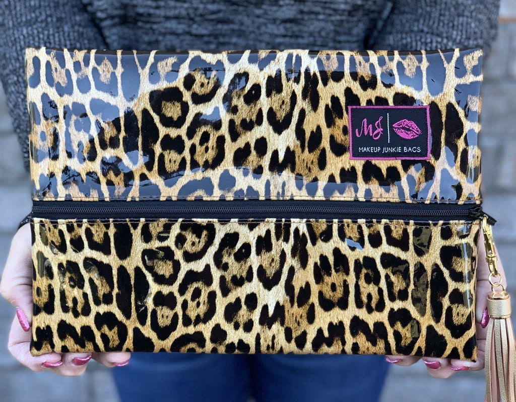 Patent Leopard Makeup Junkie Bag - 2 Sizes!-Villari Chic, women's online fashion boutique in Severna, Maryland