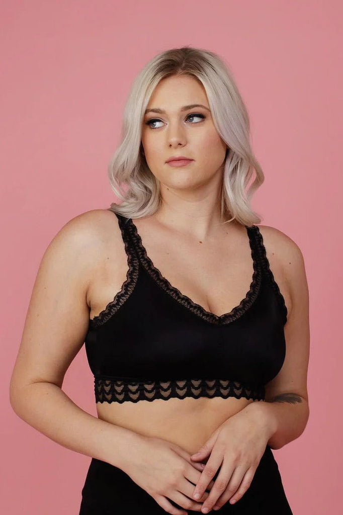 The Hannah Cooling Bralette in Black-Villari Chic, women's online fashion boutique in Severna, Maryland