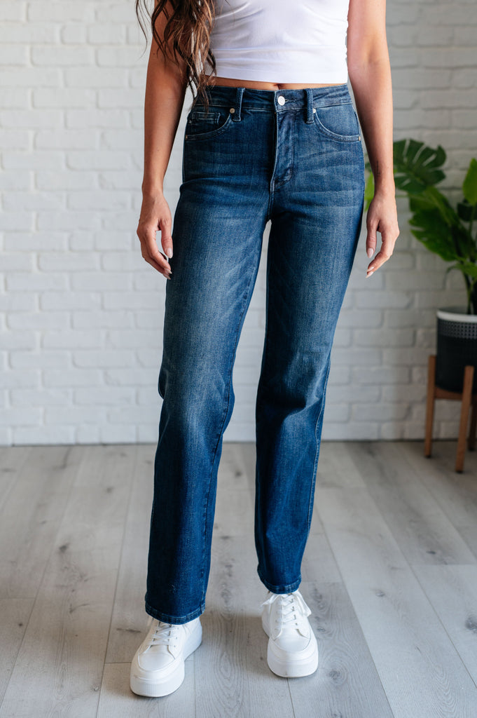 Judy Blue Mid Rise Control Top Classic Straight Jeans-Womens-Villari Chic, women's online fashion boutique in Severna, Maryland