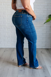 Judy Blue High Rise Center Seam Detail Straight Jeans-Denim-Villari Chic, women's online fashion boutique in Severna, Maryland