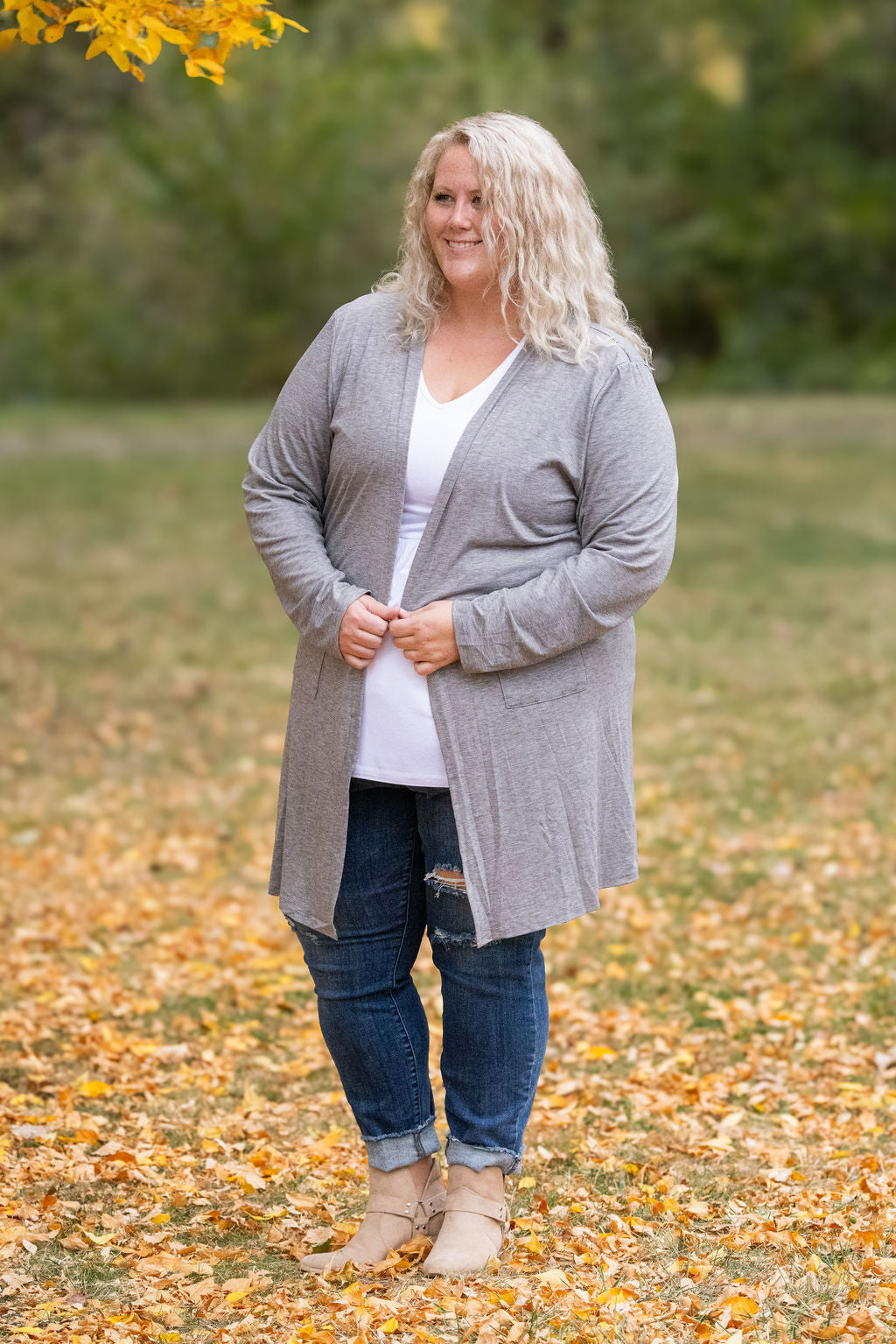 Classic Cardigan - Light Grey-Cardigan-Villari Chic, women's online fashion boutique in Severna, Maryland