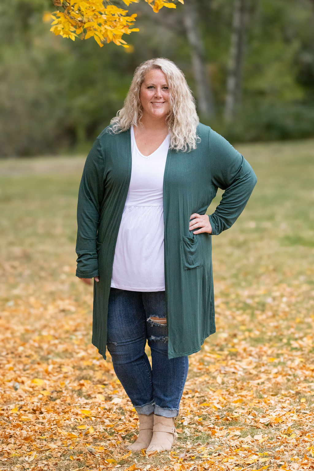 Classic Cardigan - Evergreen-Cardigan-Villari Chic, women's online fashion boutique in Severna, Maryland