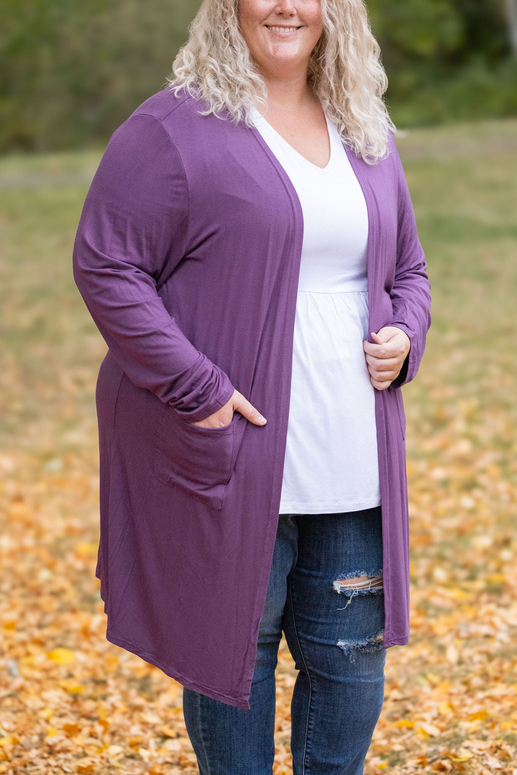 Classic Cardigan - Purple-Cardigan-Villari Chic, women's online fashion boutique in Severna, Maryland