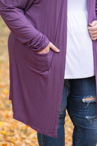 Classic Cardigan - Purple-Cardigan-Villari Chic, women's online fashion boutique in Severna, Maryland