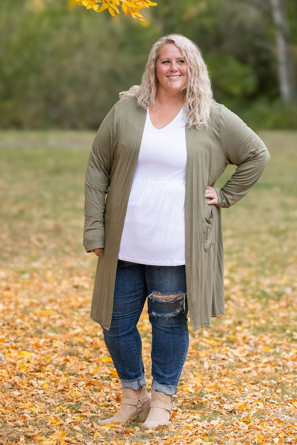 Classic Cardigan - Olive-Cardigan-Villari Chic, women's online fashion boutique in Severna, Maryland