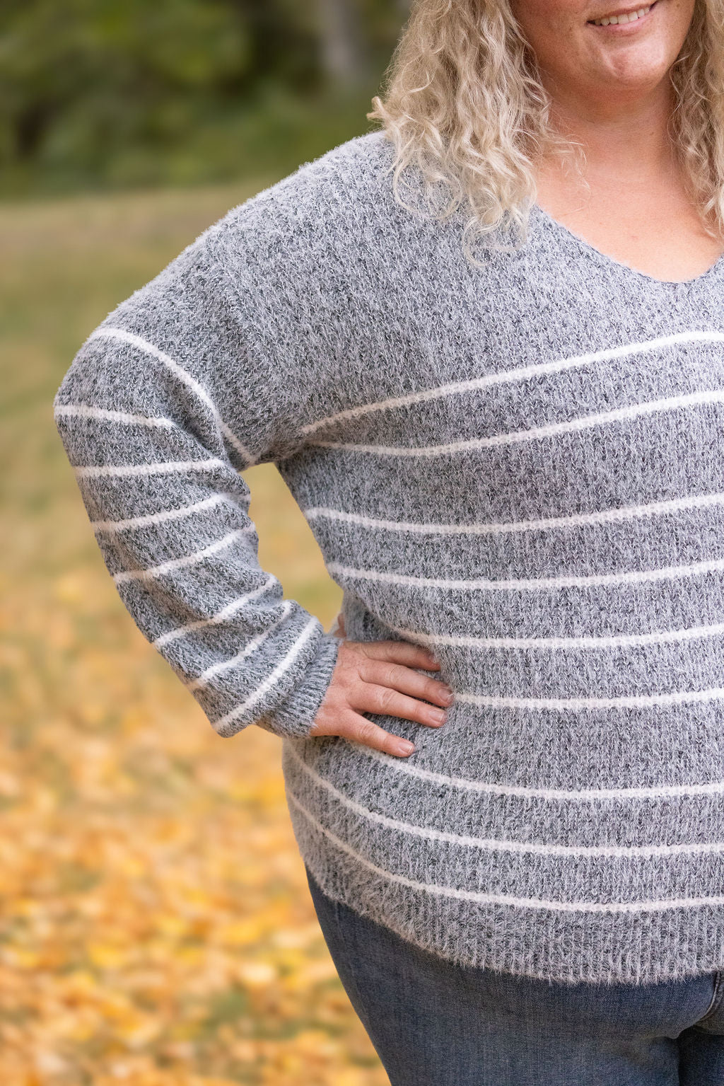 Cozy Striped Sweater - Black-clothing-Villari Chic, women's online fashion boutique in Severna, Maryland