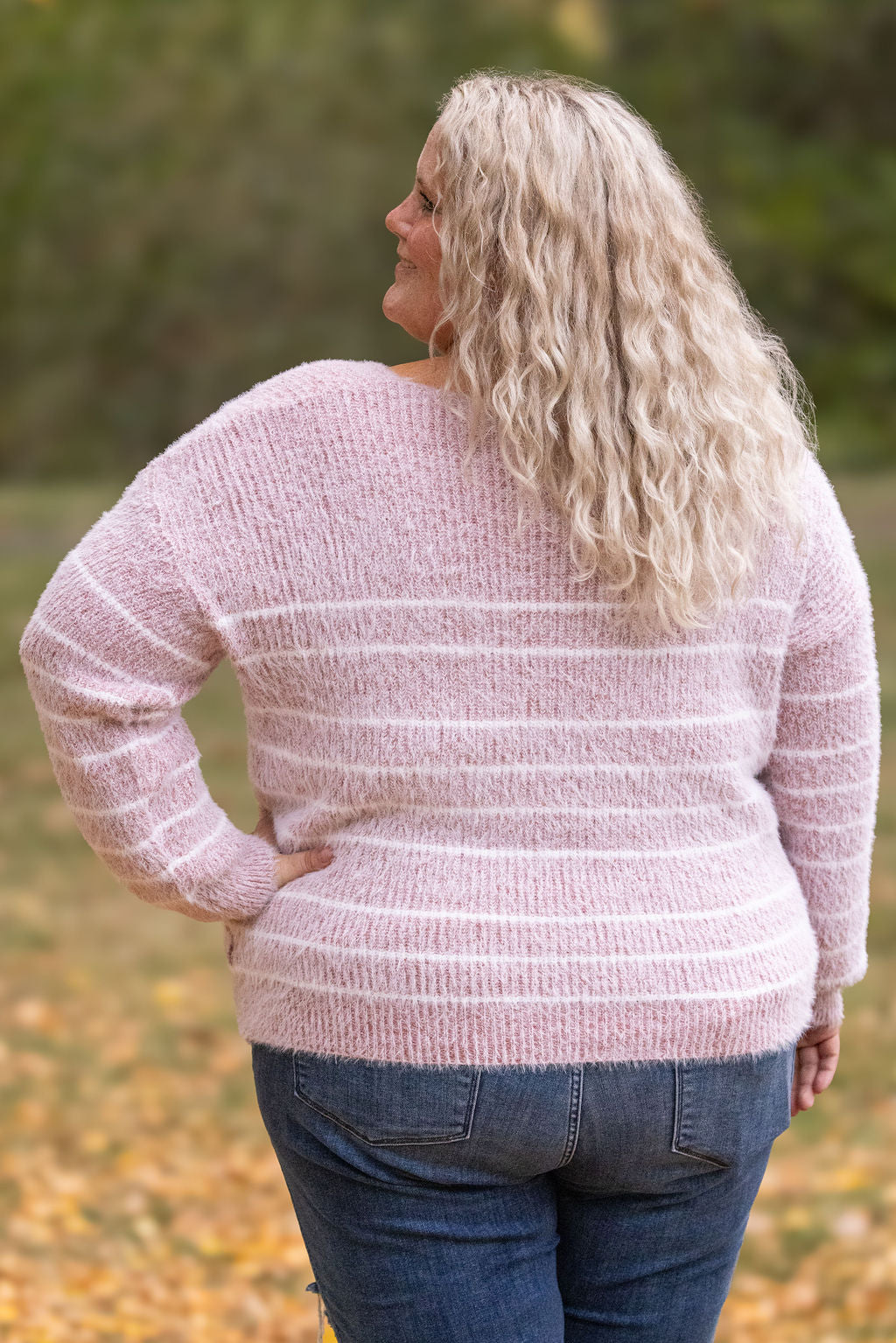 Cozy Striped Sweater - Mauve-clothing-Villari Chic, women's online fashion boutique in Severna, Maryland