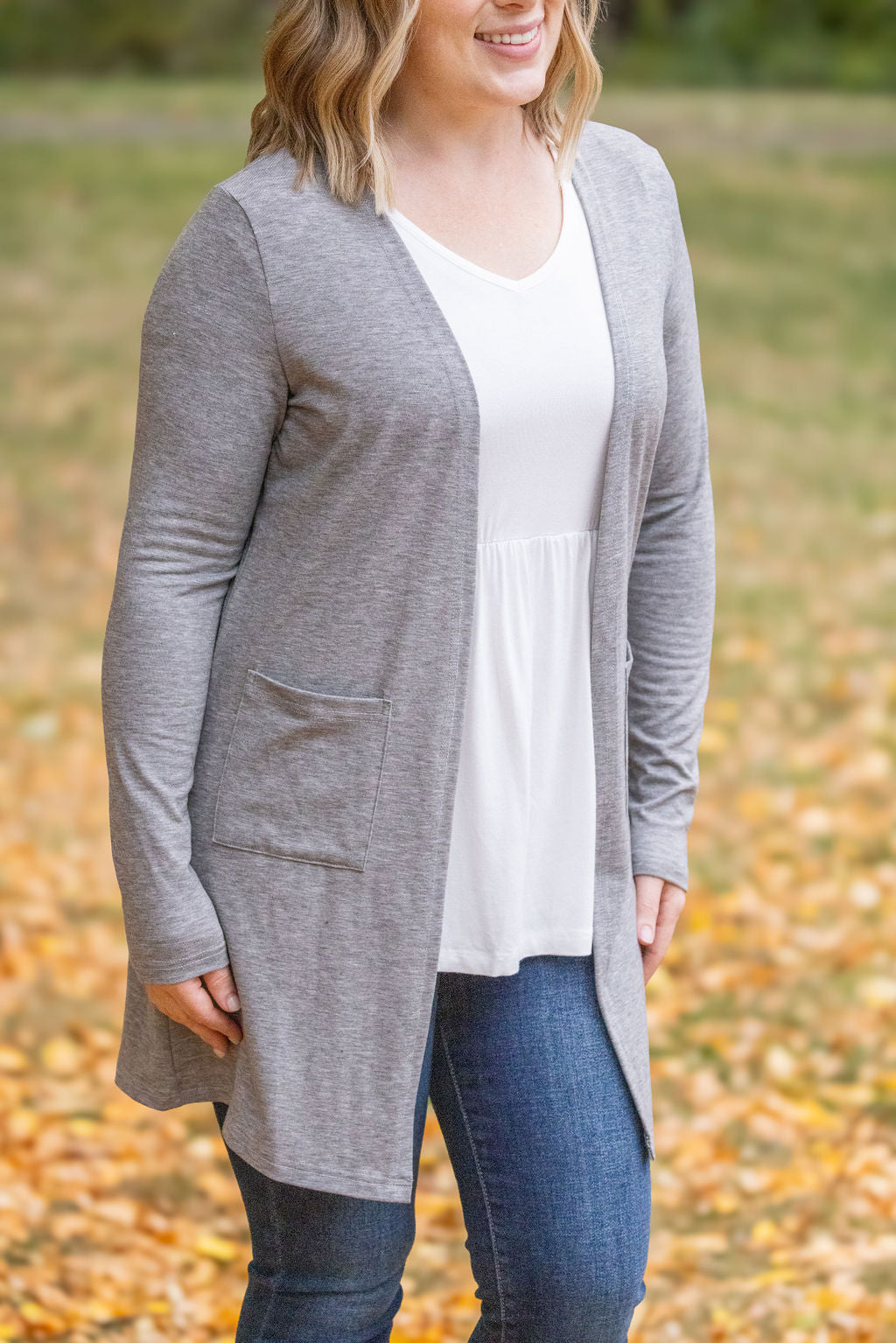 Classic Cardigan - Light Grey-Cardigan-Villari Chic, women's online fashion boutique in Severna, Maryland