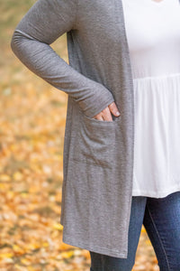 Classic Cardigan - Light Grey-Cardigan-Villari Chic, women's online fashion boutique in Severna, Maryland