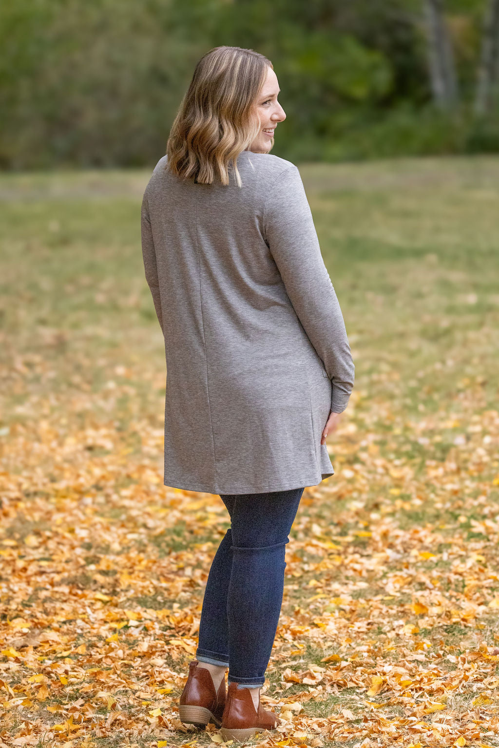 Classic Cardigan - Light Grey-Cardigan-Villari Chic, women's online fashion boutique in Severna, Maryland