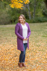 Classic Cardigan - Purple-Cardigan-Villari Chic, women's online fashion boutique in Severna, Maryland