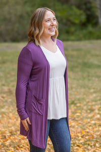 Classic Cardigan - Purple-Cardigan-Villari Chic, women's online fashion boutique in Severna, Maryland