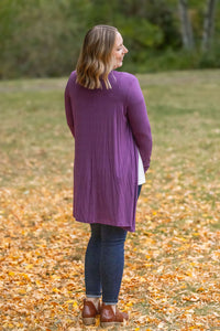 Classic Cardigan - Purple-Cardigan-Villari Chic, women's online fashion boutique in Severna, Maryland