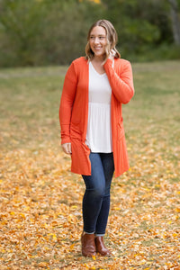 Classic Cardigan - Pumpkin-Cardigan-Villari Chic, women's online fashion boutique in Severna, Maryland