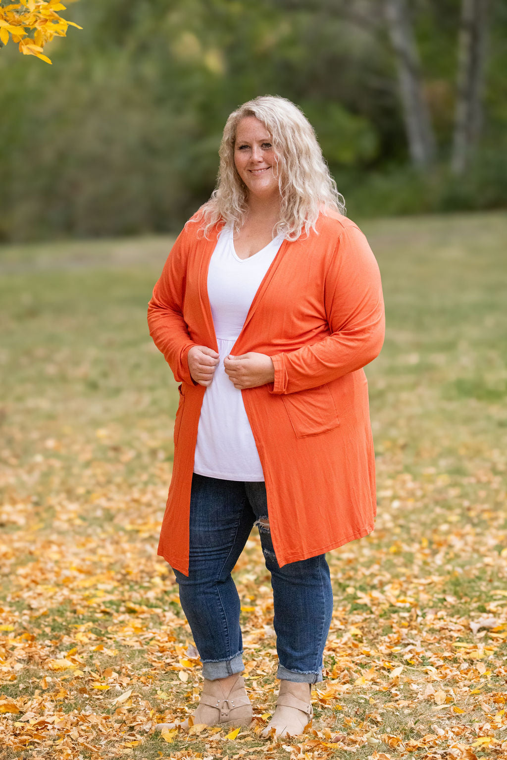 Classic Cardigan - Pumpkin-Cardigan-Villari Chic, women's online fashion boutique in Severna, Maryland