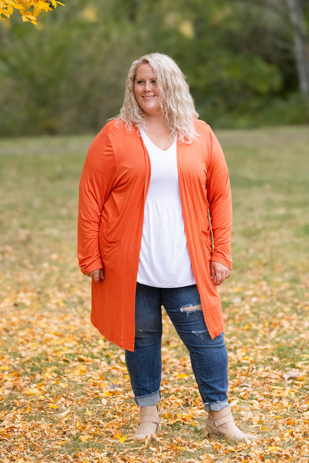 Classic Cardigan - Pumpkin-Cardigan-Villari Chic, women's online fashion boutique in Severna, Maryland