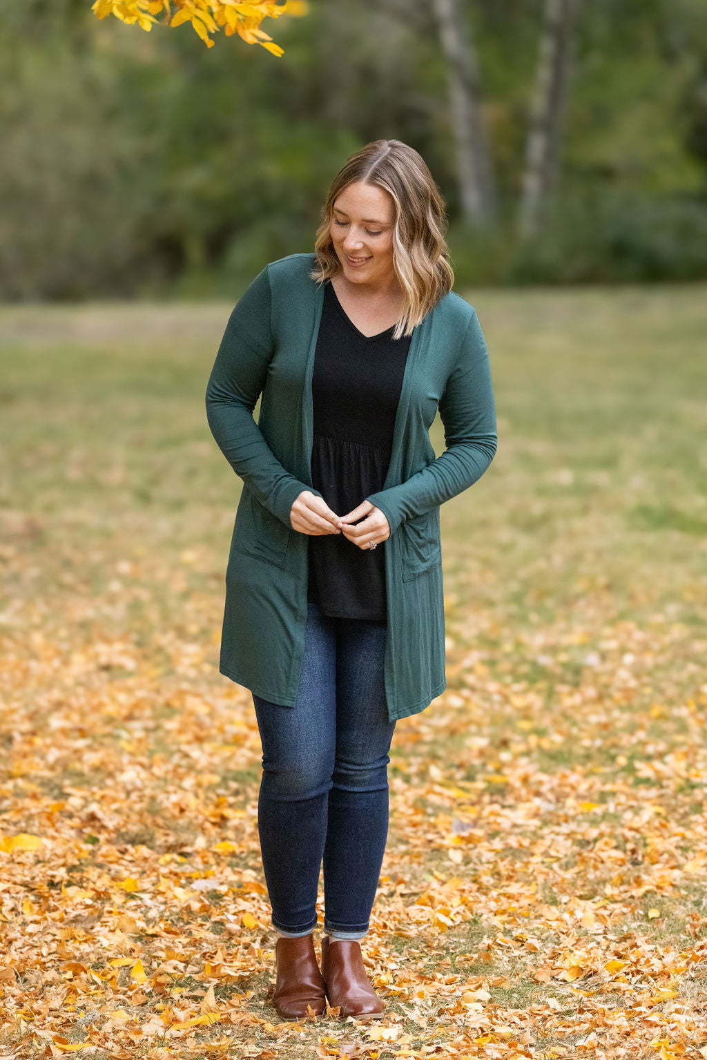 Classic Cardigan - Evergreen-Cardigan-Villari Chic, women's online fashion boutique in Severna, Maryland