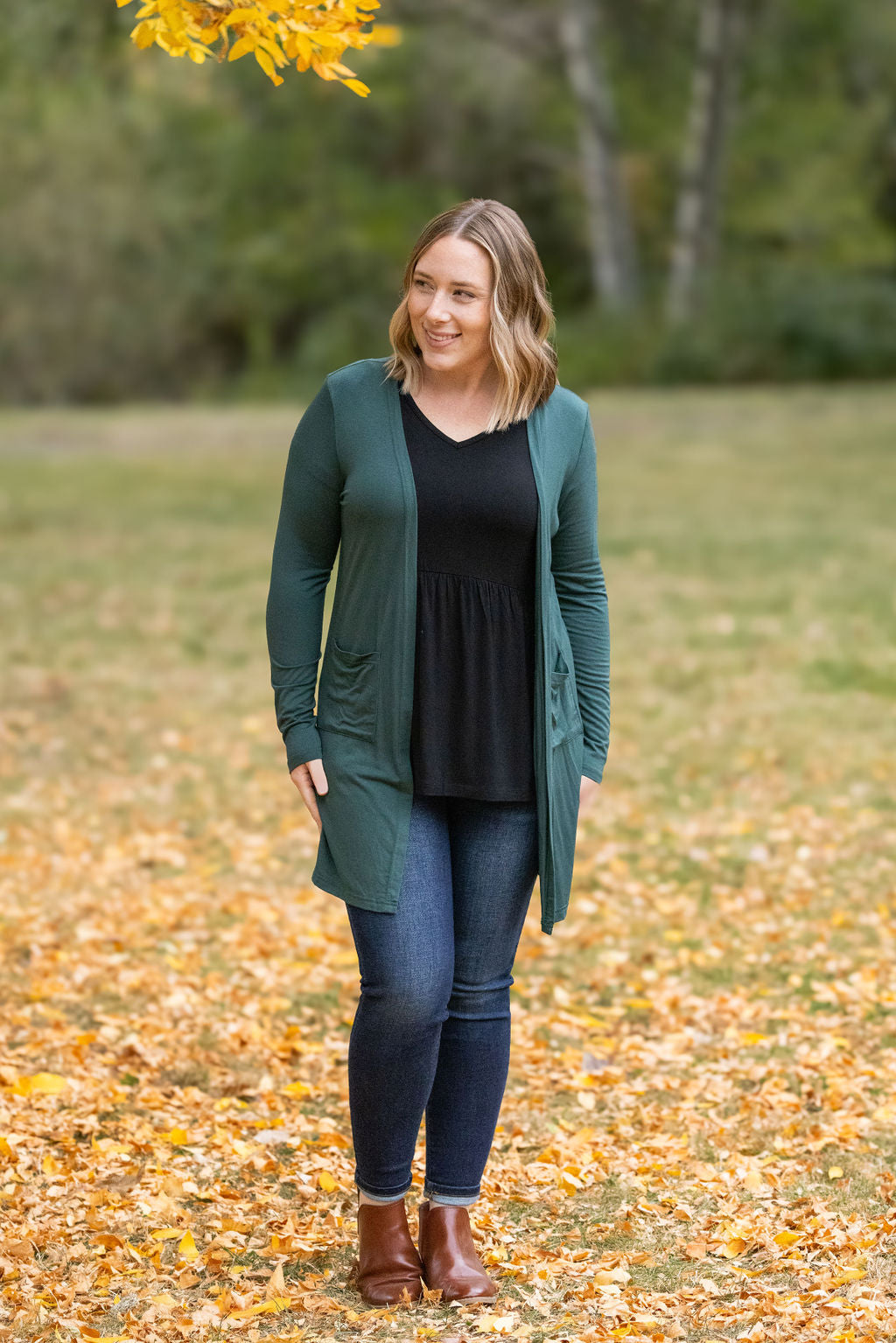 Classic Cardigan - Evergreen-Cardigan-Villari Chic, women's online fashion boutique in Severna, Maryland