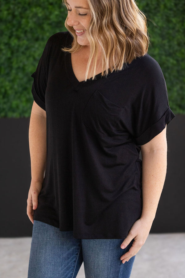 Sierra Pocket Tops - Black-Tops-Villari Chic, women's online fashion boutique in Severna, Maryland