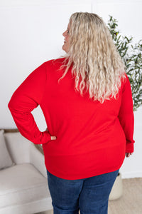 Leah Long Sleeve Top - Red-Tops-Villari Chic, women's online fashion boutique in Severna, Maryland