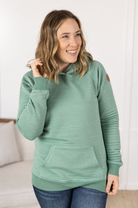 Tatum Textured Pullover Hoodie - Sea Green-outerwear-Villari Chic, women's online fashion boutique in Severna, Maryland