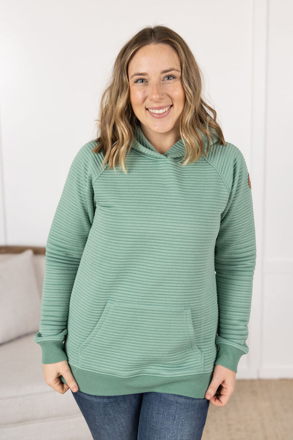 Tatum Textured Pullover Hoodie - Sea Green-outerwear-Villari Chic, women's online fashion boutique in Severna, Maryland