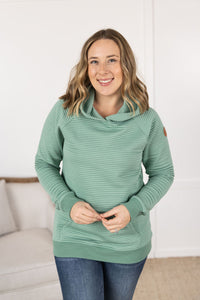 Tatum Textured Pullover Hoodie - Sea Green-outerwear-Villari Chic, women's online fashion boutique in Severna, Maryland