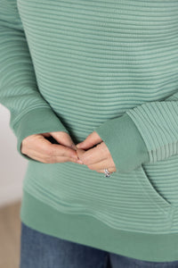 Tatum Textured Pullover Hoodie - Sea Green-outerwear-Villari Chic, women's online fashion boutique in Severna, Maryland