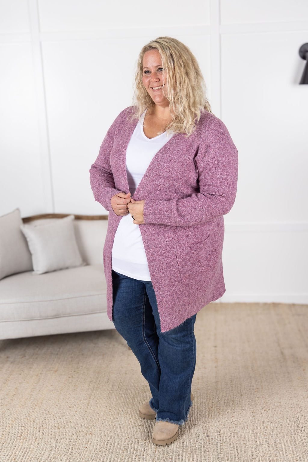 Madison Cozy Cardigan - Frosted Berry-Villari Chic, women's online fashion boutique in Severna, Maryland