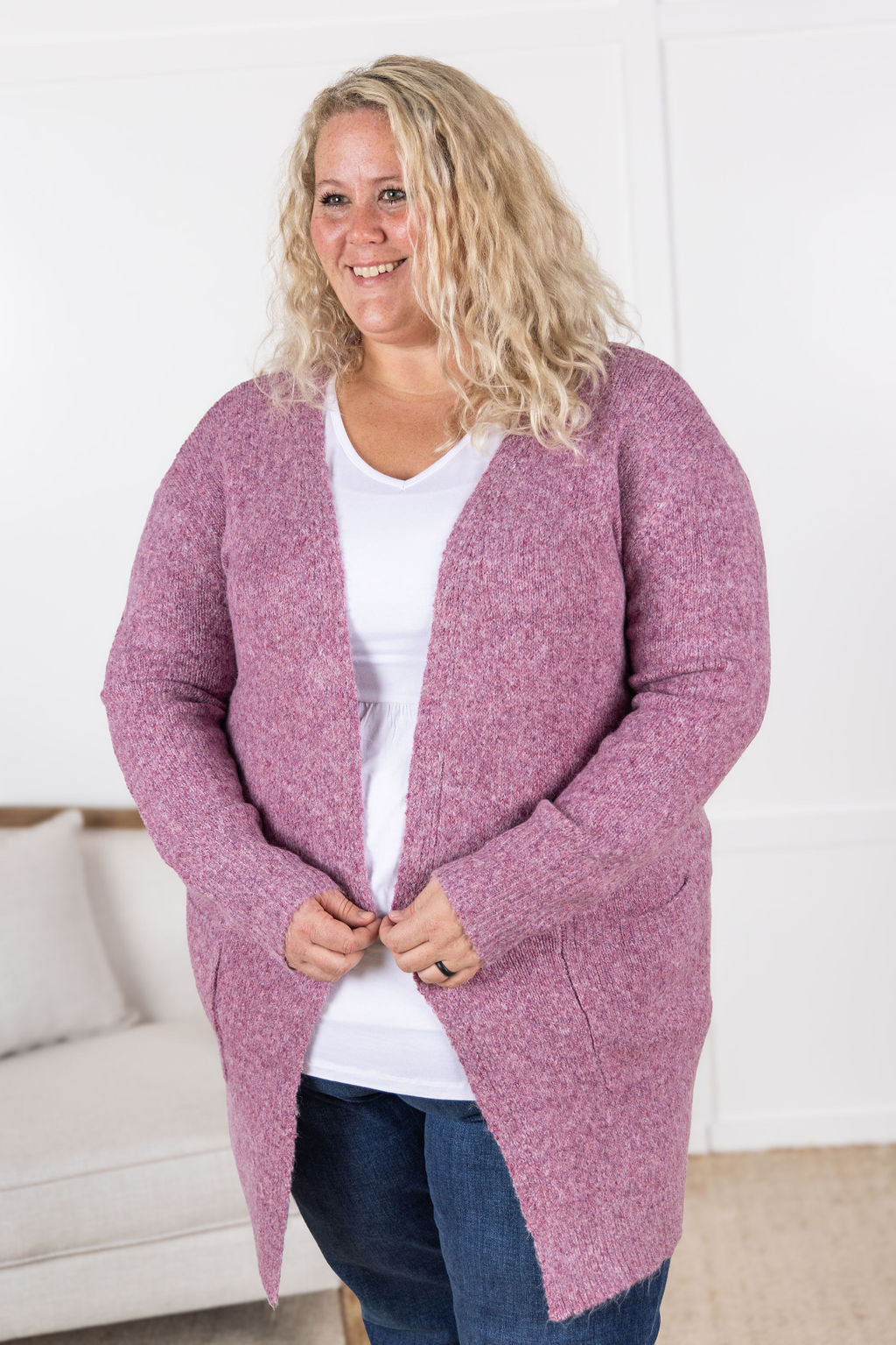 Madison Cozy Cardigan - Frosted Berry-Villari Chic, women's online fashion boutique in Severna, Maryland