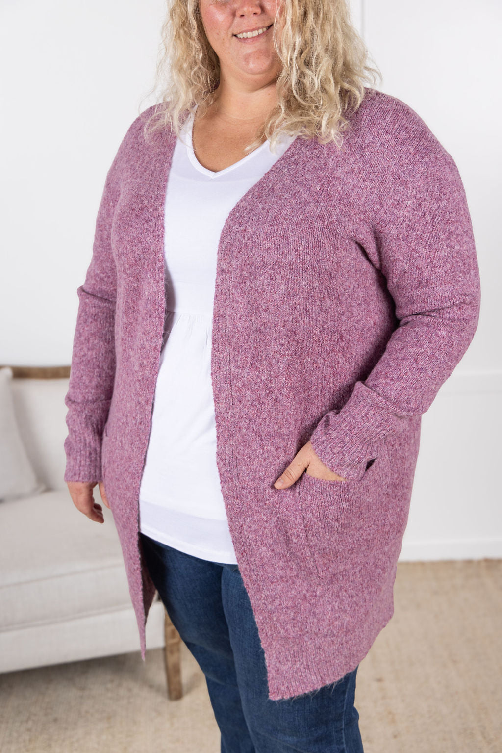 Madison Cozy Cardigan - Frosted Berry-Villari Chic, women's online fashion boutique in Severna, Maryland