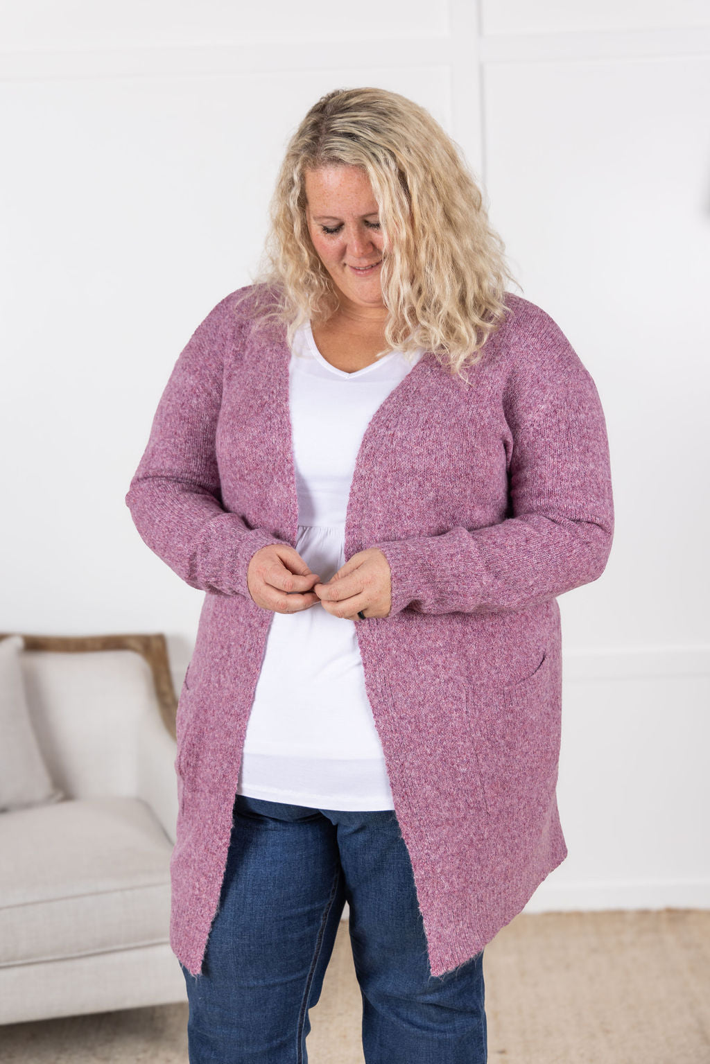 Madison Cozy Cardigan - Frosted Berry-Villari Chic, women's online fashion boutique in Severna, Maryland