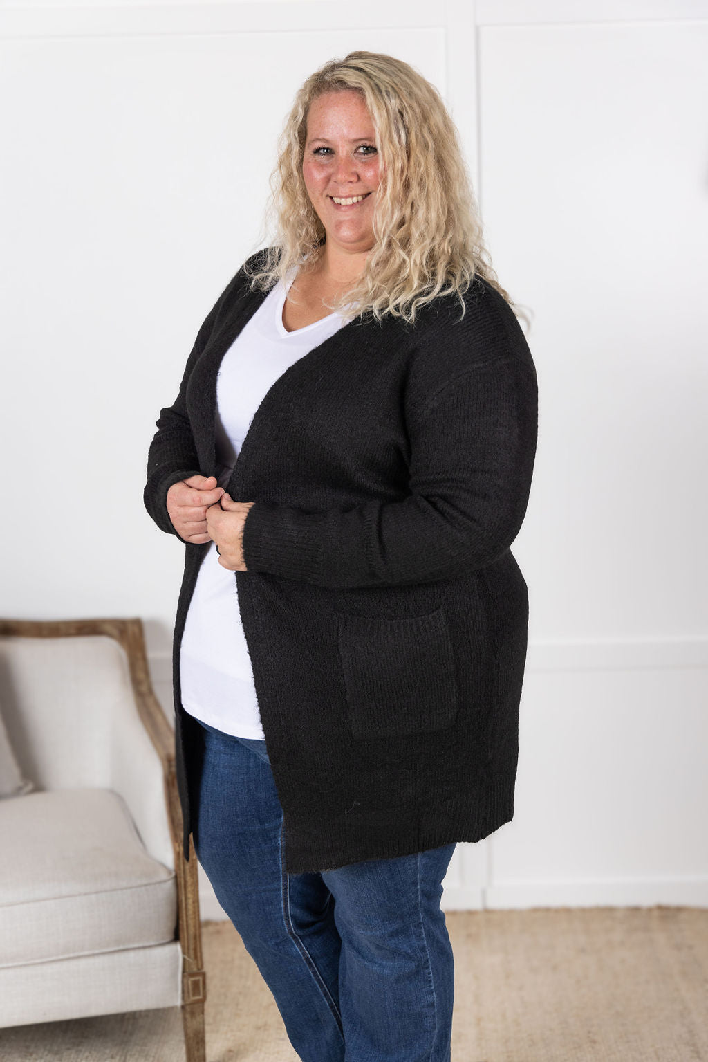 Madison Cozy Cardigan - Jet Black-Villari Chic, women's online fashion boutique in Severna, Maryland