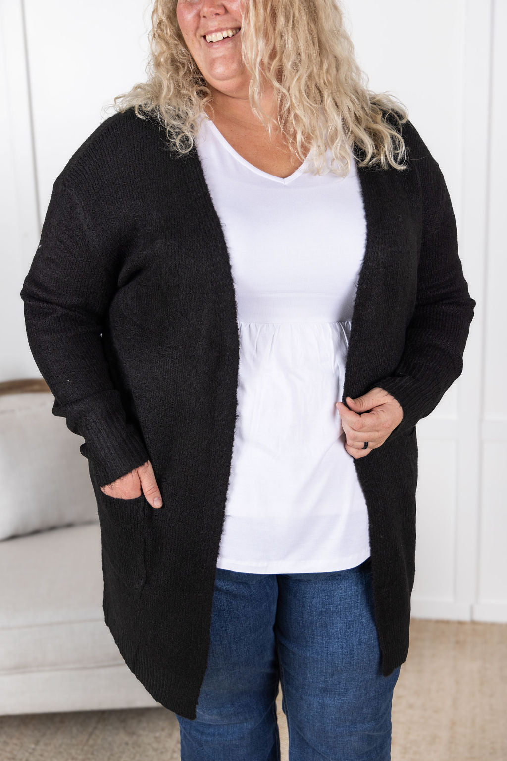 Madison Cozy Cardigan - Jet Black-Villari Chic, women's online fashion boutique in Severna, Maryland