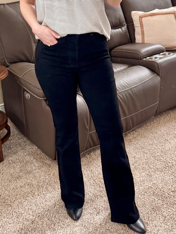 Judy Blue Tummy Control Black Bootcut Jeans-Villari Chic, women's online fashion boutique in Severna, Maryland