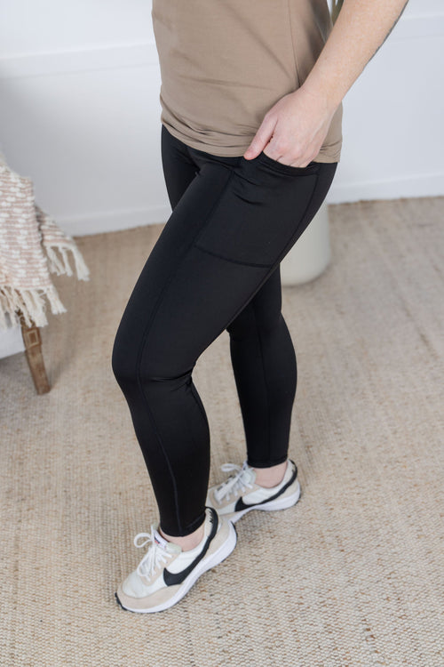Athleisure Leggings - Black-Leggings-Villari Chic, women's online fashion boutique in Severna, Maryland