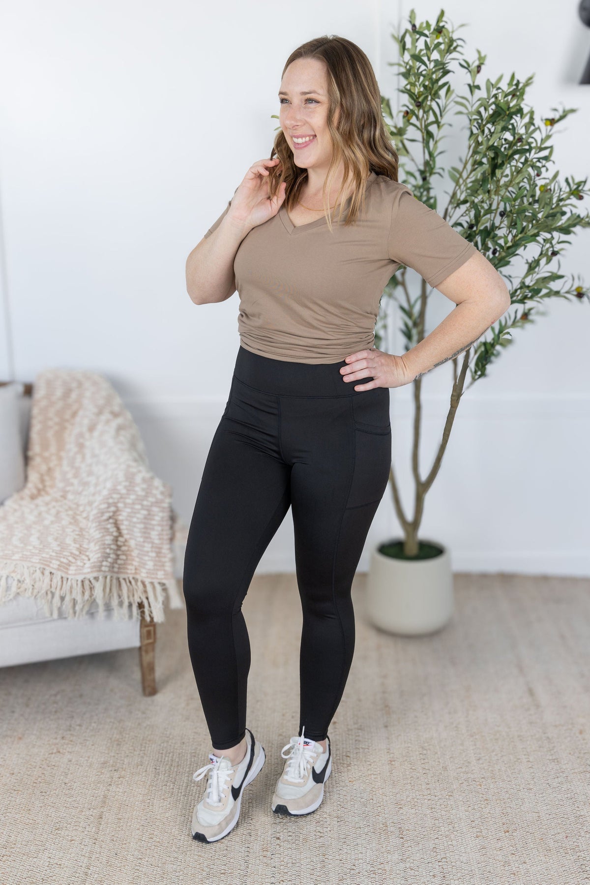Athleisure Leggings - Black-Leggings-Villari Chic, women's online fashion boutique in Severna, Maryland