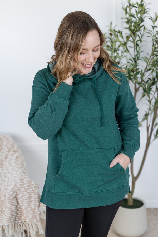 Vintage Wash Hoodie - Hunter Green-Hoodie-Villari Chic, women's online fashion boutique in Severna, Maryland