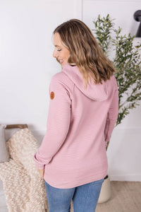 Tatum Textured Pullover Hoodie - Rose-outerwear-Villari Chic, women's online fashion boutique in Severna, Maryland