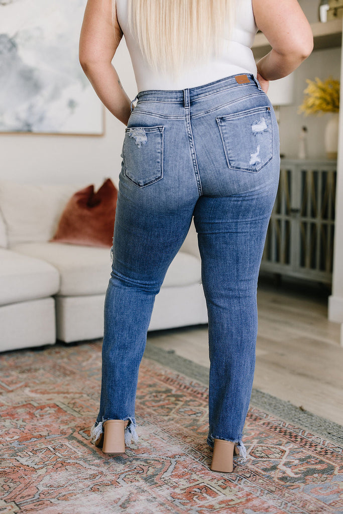 O'Hara Destroyed Straight Jeans-Womens-Villari Chic, women's online fashion boutique in Severna, Maryland
