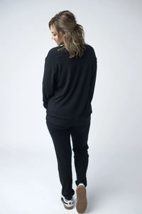 Corrine Ribbed Pullover Top - Black-Pullover-Villari Chic, women's online fashion boutique in Severna, Maryland