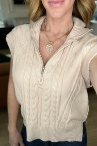 Golf at Four Cable Knit Vest-Layers-Villari Chic, women's online fashion boutique in Severna, Maryland