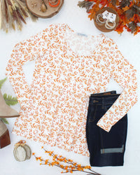 Long Sleeve Sarah Ruffle Top - Autumn Vines-Tops-Villari Chic, women's online fashion boutique in Severna, Maryland