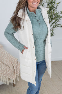 Harlow Long Vest - Cream-clothing-Villari Chic, women's online fashion boutique in Severna, Maryland