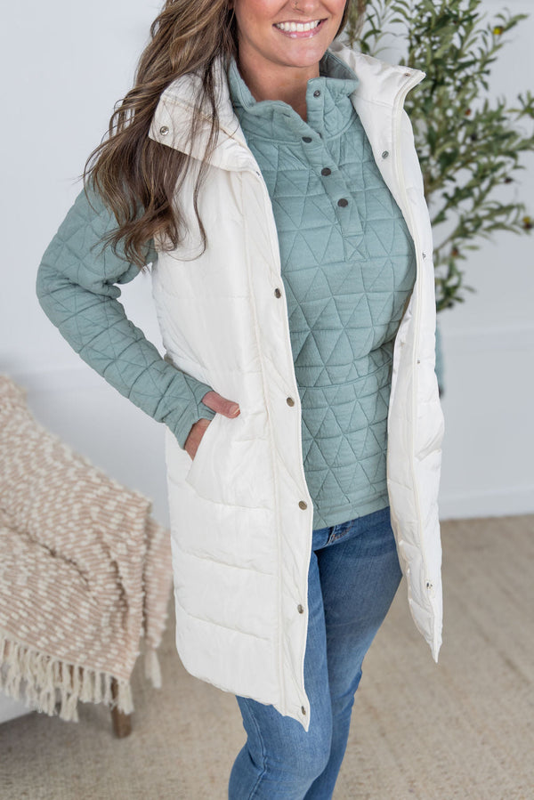 Harlow Long Vest - Cream-clothing-Villari Chic, women's online fashion boutique in Severna, Maryland