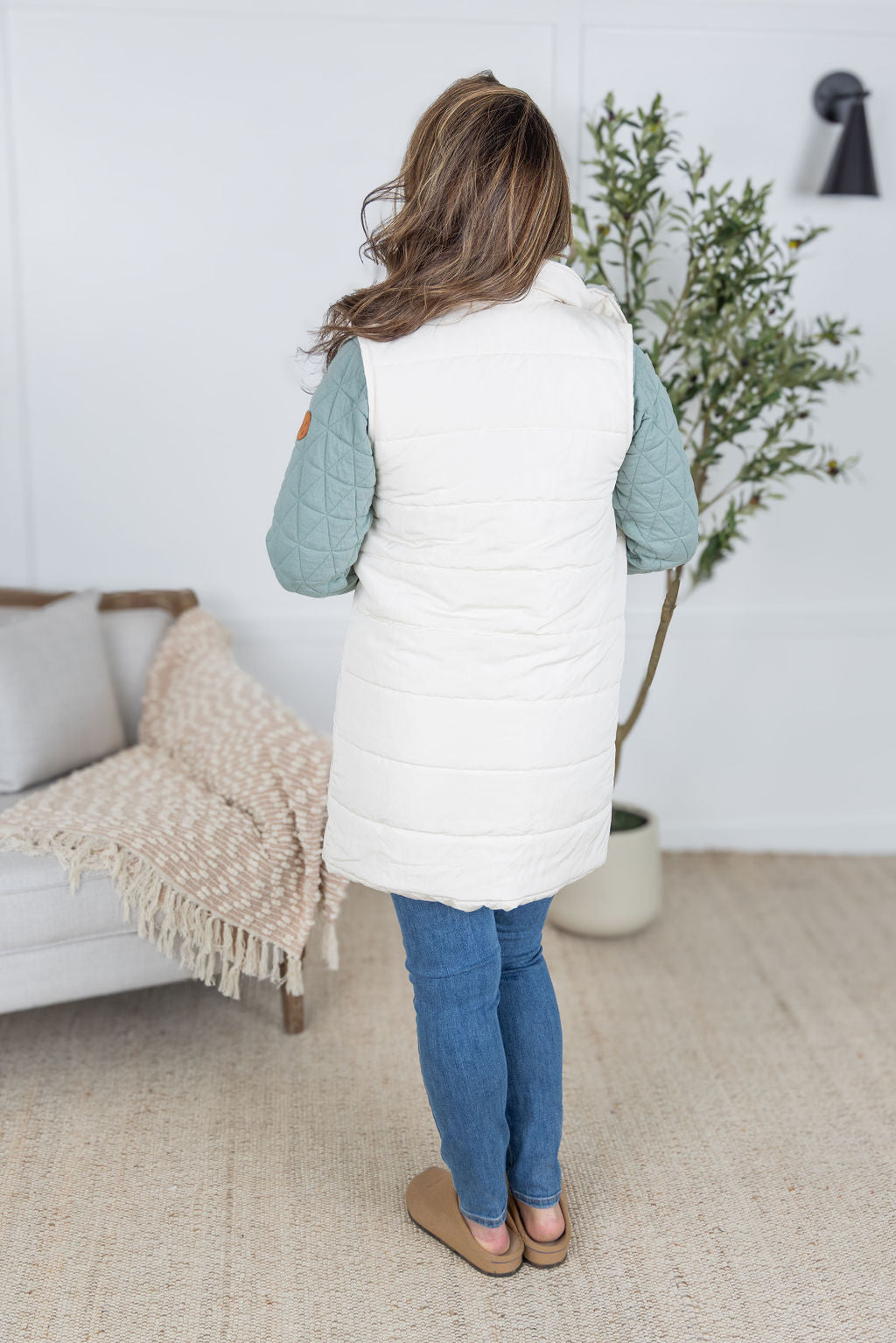 Harlow Long Vest - Cream-clothing-Villari Chic, women's online fashion boutique in Severna, Maryland