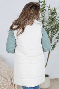 Harlow Long Vest - Cream-clothing-Villari Chic, women's online fashion boutique in Severna, Maryland