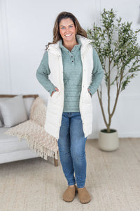 Harlow Long Vest - Cream-clothing-Villari Chic, women's online fashion boutique in Severna, Maryland